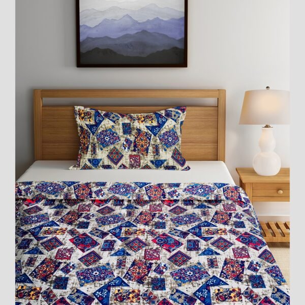 THE BEDDING COLLECTIVE 210 TC Cotton Double Self Design Flat Bedsheet (Pack of 1, Multicolor)